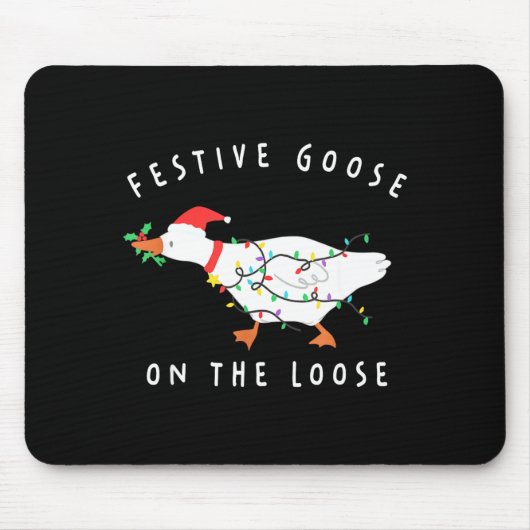 Festive Goose On The Loose Christmas Santa Silly G Mousepad (Vorne)