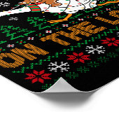 Festive Goose On The Loose Funny Gingerbread Ugly  Poster (Ecke)