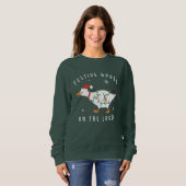 Festive Goose On The Loose Funny Holiday  Sweatshirt (Vorne ganz)