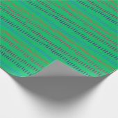 Festive Green and Dash Print 6 ft Roll, Matte Geschenkpapier (Ecke)