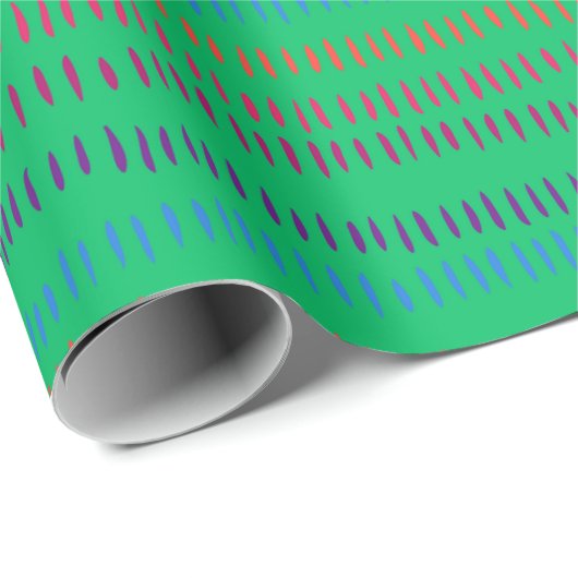 Festive Green and Dash Print 6 ft Roll, Matte Geschenkpapier (Rolleneckpunkt)