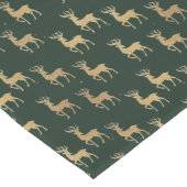 Festive Green and Gold Reindeer Table Runner Großer Tischläufer (Ecke)