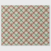 Festive green and red watercolor tartan holiday geschenkpapier (Flach)