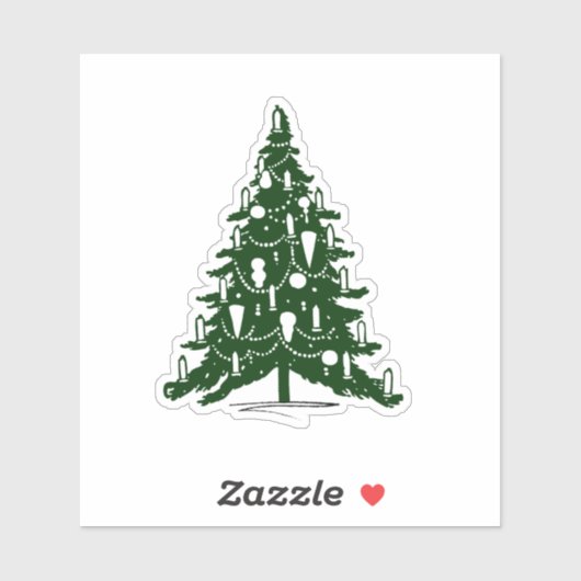 Festive Green and White Holiday Christmas Aufkleber (Blatt)