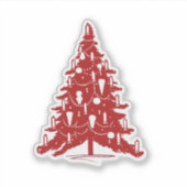 Festive Green and White Holiday Christmas Aufkleber (Vorderseite)