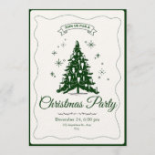Festive Green and White Holiday Christmas Einladung (Vorderseite)