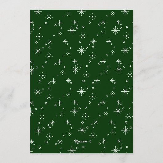 Festive Green and White Holiday Christmas Einladung (Rückseite)