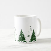 Festive Green and White Holiday Christmas Kaffeetasse (VorderseiteRechts)