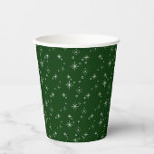 Festive Green and White Holiday Christmas Pappbecher (Vorderseite)