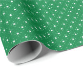 Festive Green and White Stars Pattern Geschenkpapier (Rolleneckpunkt)