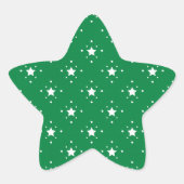 Festive Green and White Stars Pattern Stern-Aufkleber (Vorderseite)