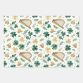 Festive Green Kleeblatts St Patricks Day Set von 3 Geschenkpapier Set (Vorderseite 3)