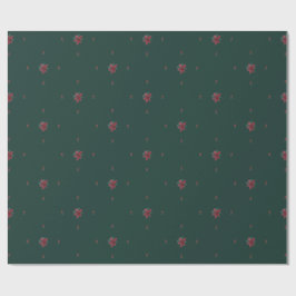 Festive Green Poinsettia Wrapping Paper Geschenkpapier