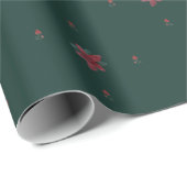 Festive Green Poinsettia Wrapping Paper Geschenkpapier (Rolleneckpunkt)