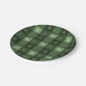 Festive Green Textured Plaid And Trees Christmas Pappteller (Schrägansicht)