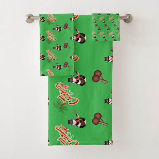 FESTIVE GREEN Trini Christmas Badhandtuch Set (Insitu)