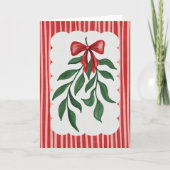Festive Greenery Watercolor Holiday Card Karte (Vorderseite)