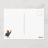 Festive Grouse with Santa Hat Christmas postcard Postkarte (Rückseite)