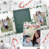 Festive Grüne Gold Weihnachts Foto Faltkarte Dreifach Gefaltete Einladung