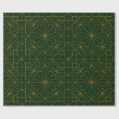Festive Grüne Moderne Kunst Deco Gold Muster 101 Geschenkpapier (Flach)