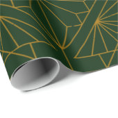 Festive Grüne Moderne Kunst Deco Gold Muster 101 Geschenkpapier (Rolleneckpunkt)