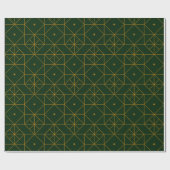 Festive Grüne Moderne Kunst Deco Gold Muster 103 Geschenkpapier (Flach)