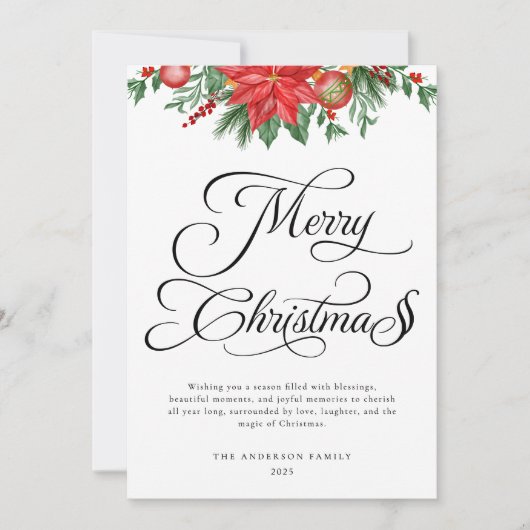 Festive Grüne Script Typografie Frohe Weihnachten (Vorderseite)