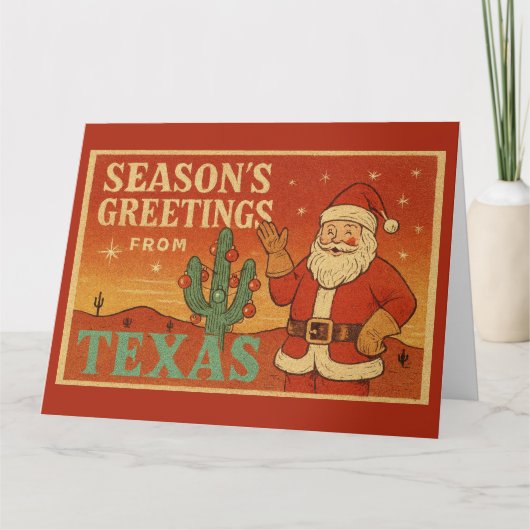 Festive Grüße aus Texas Karte (Vorderseite)