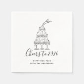 Festive Hand Drawn Cheers to New Year Party Serviette (Vorderseite)