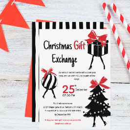 Festive Hand Drawn Christmas Gift Exchange Party Einladung