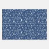 Festive Hand Drawn Doodles Christmas Pattern Geschenkpapier Set (Vorderseite 3)