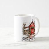 Festive Happy Holidays Country House Kaffeetasse (VorderseiteRechts)