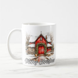 Festive Happy Holidays Country House Kaffeetasse