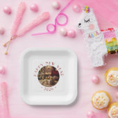 Festive Happy New Year Custom Photo Text Party Pappteller (Party)