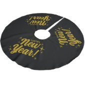 Festive Happy New Year Polyester Weihnachtsbaumdecke (Schrägansicht)