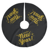 Festive Happy New Year Polyester Weihnachtsbaumdecke (Vorderseite)