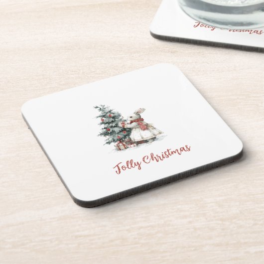 Festive Hard Plastic Coaster | Christmas Gift Getränkeuntersetzer (Linke Seite)