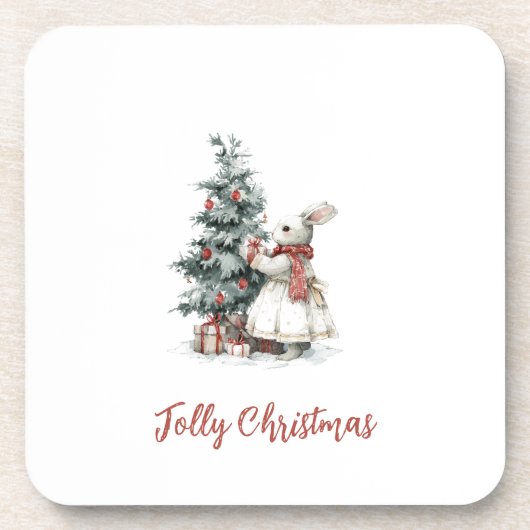 Festive Hard Plastic Coaster | Christmas Gift Getränkeuntersetzer (Vorderseite)