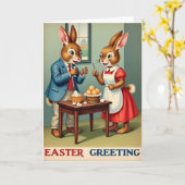 Festive Hare Holiday Egg Card Karte (Gelbe Blume)