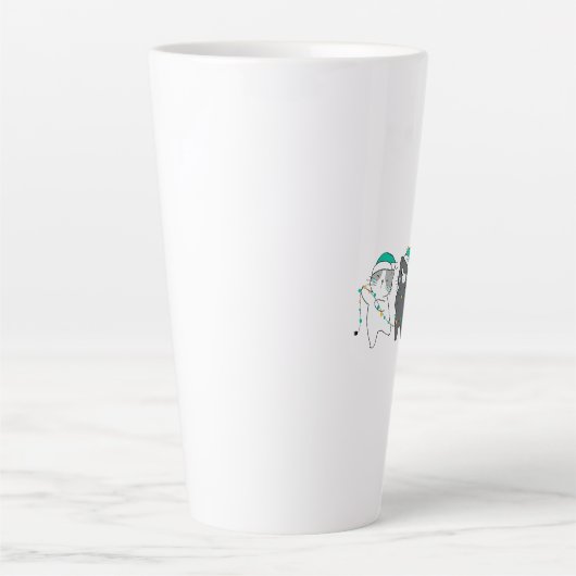 festive hats, Christmas lights Milchtasse (Vorderseite)