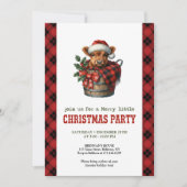 Festive highland cow Christmas invite editable Einladung (Vorderseite)