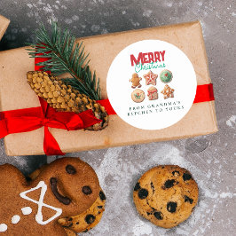 Festive Holiday Baking Party Christmas Cookies  Runder Aufkleber