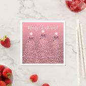 Festive Holiday Blush Pink Christmas Trees Bows Serviette (Beispiel)