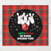 Festive Holiday Bowling Bierflaschenetikett (Einzelnes Label)