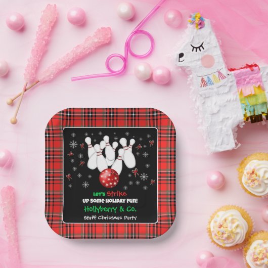 Festive Holiday Bowling Pappteller (Party)