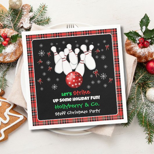 Festive Holiday Bowling  Serviette