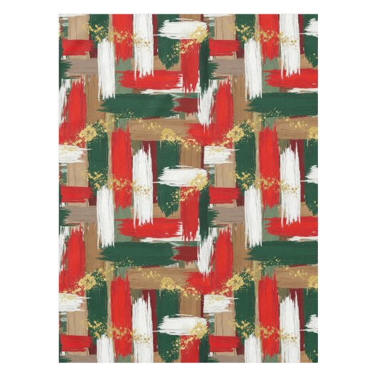Festive holiday brush plaid  tischdecke (Vorderseite)