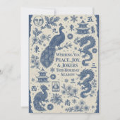 Festive Holiday Card - Mahjong Toile Feiertagskarte (Vorderseite)