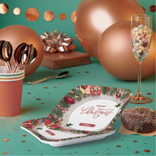 Festive Holiday Celebration Party Design Pappteller (Multi)