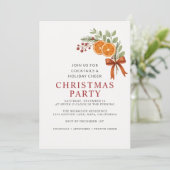 Festive Holiday Christmas Party Botanical Einladung (Stehend Vorderseite)